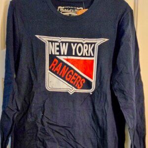 Men's Navy New York Rangers Vintage Logo Long Sleeve T-Shirt